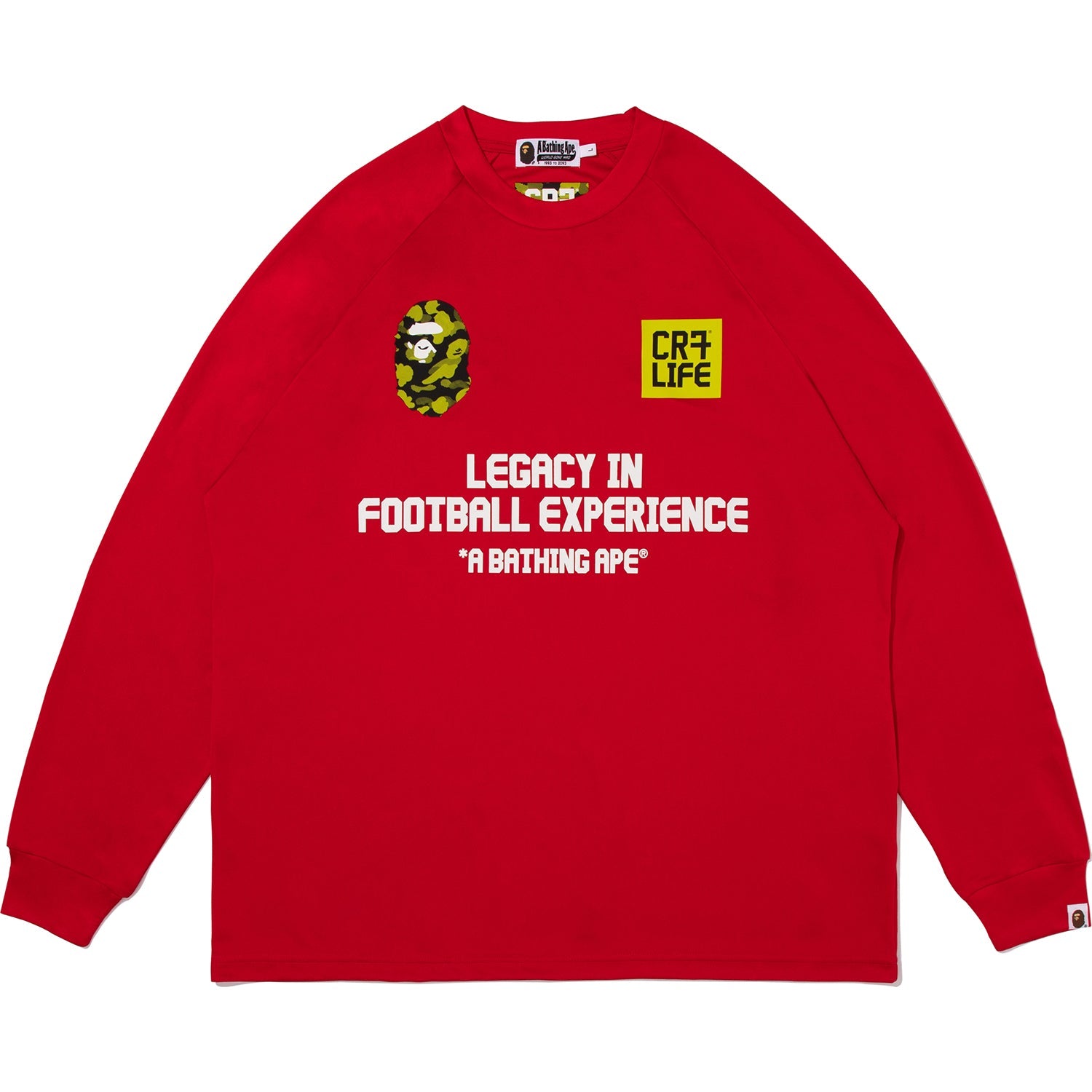 BAPE X CR7 LIFE MULTI LOGO POLY RELAXED FIT LS FOOTBALL JERSEY MENS